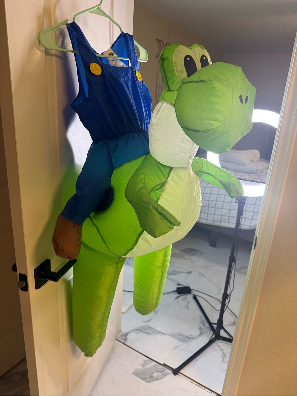 Mario Riding Yoshi Inflatable Costume - Super Mario Bros - Kid- One Size